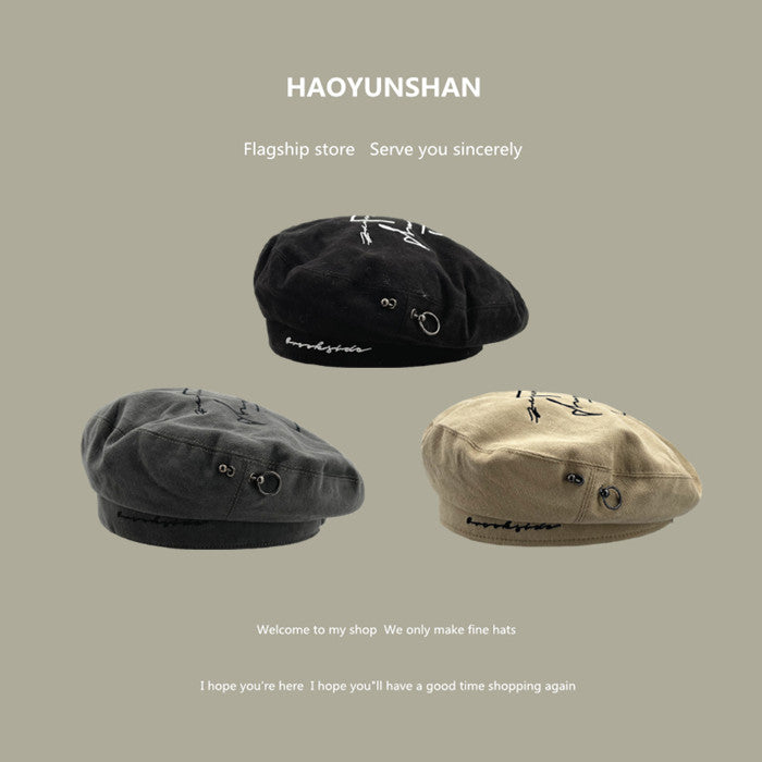Premium Retro French Embroidered Beret for Women