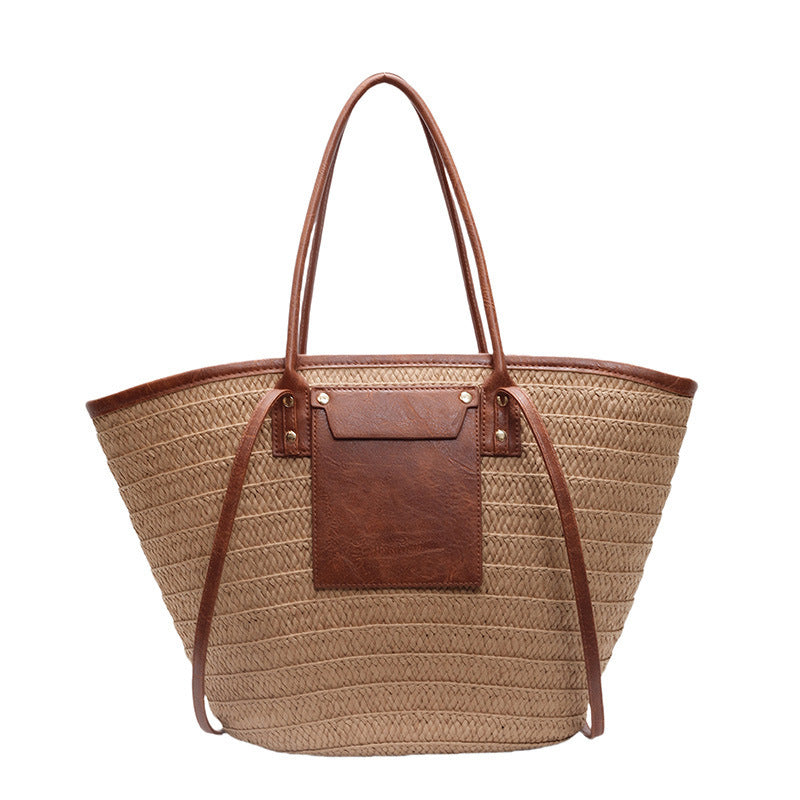 Chic Straw Woven Tote Bag for Summer & Beach - Women's Handbag
