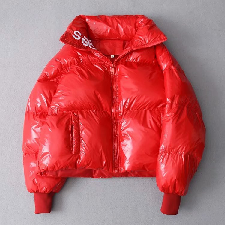 Chic Glossy Padded Puffer Jacket for Trendy Winter Warmth and Style