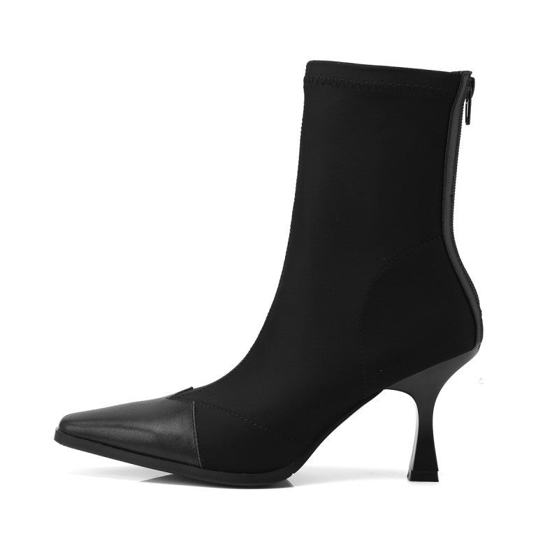 Elegant Stiletto Sock Ankle Boots