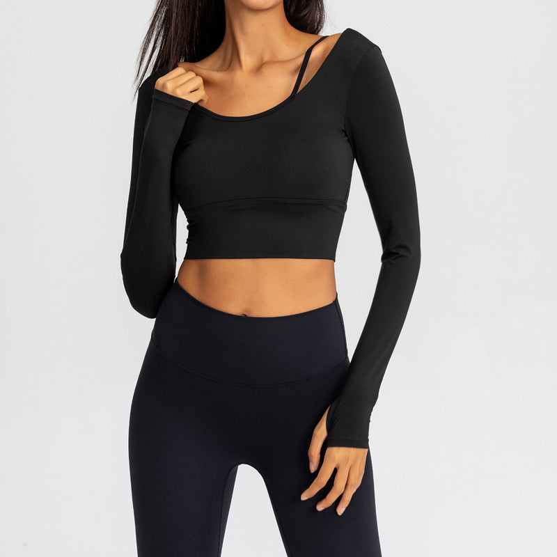 Performance Long Sleeve Active Crop Top for Yoga and Fitness Workouts