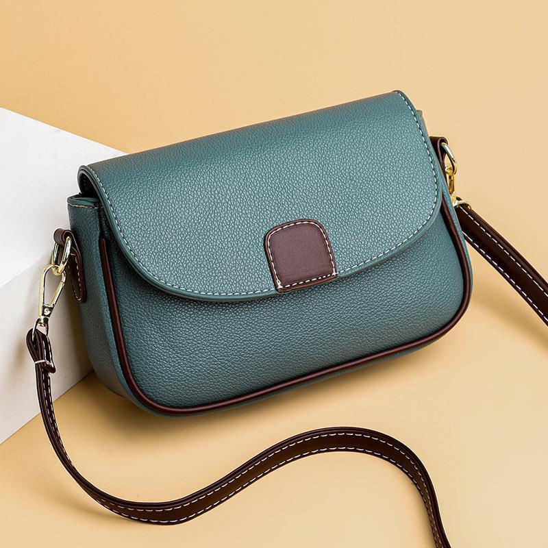 Chic PU Leather Flap Crossbody Bag for Women - Versatile Small Square Shoulder Bag