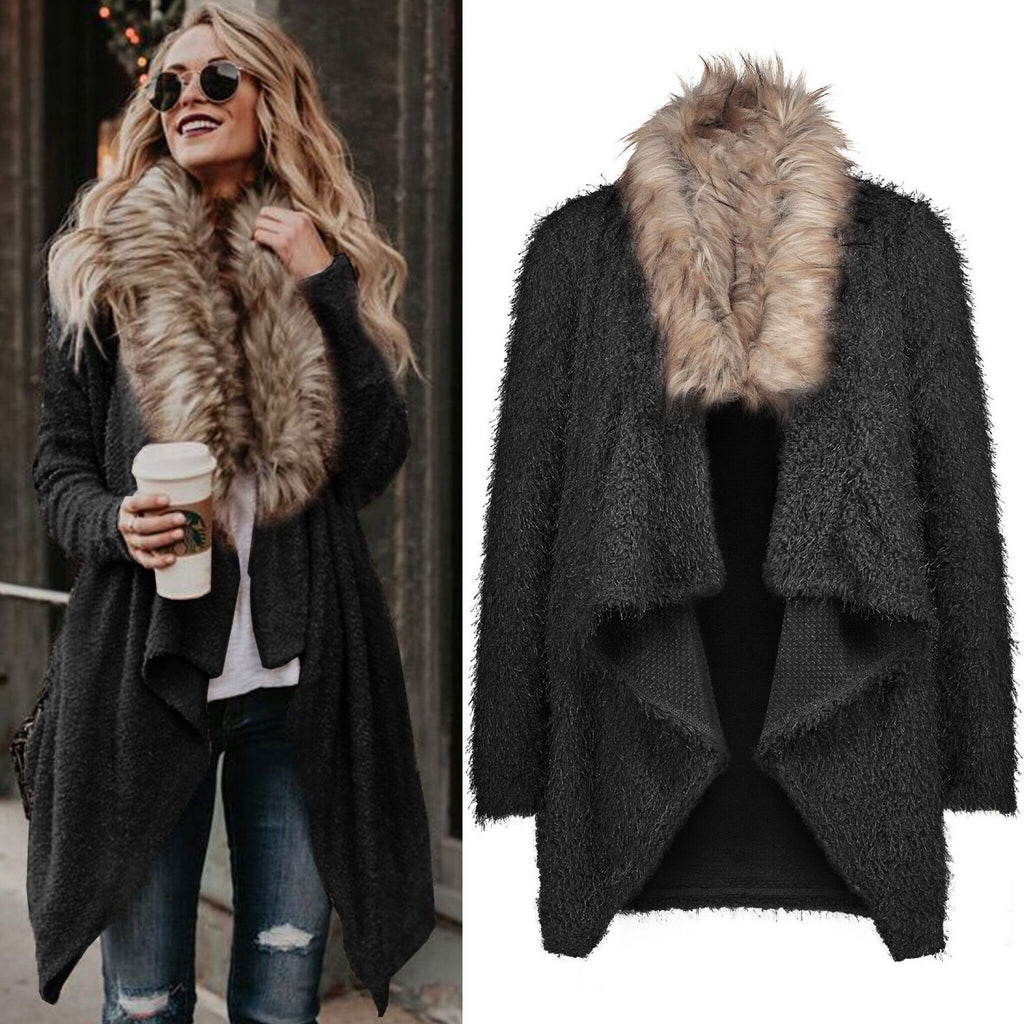 Aspen Faux Fur Collar Cardigan