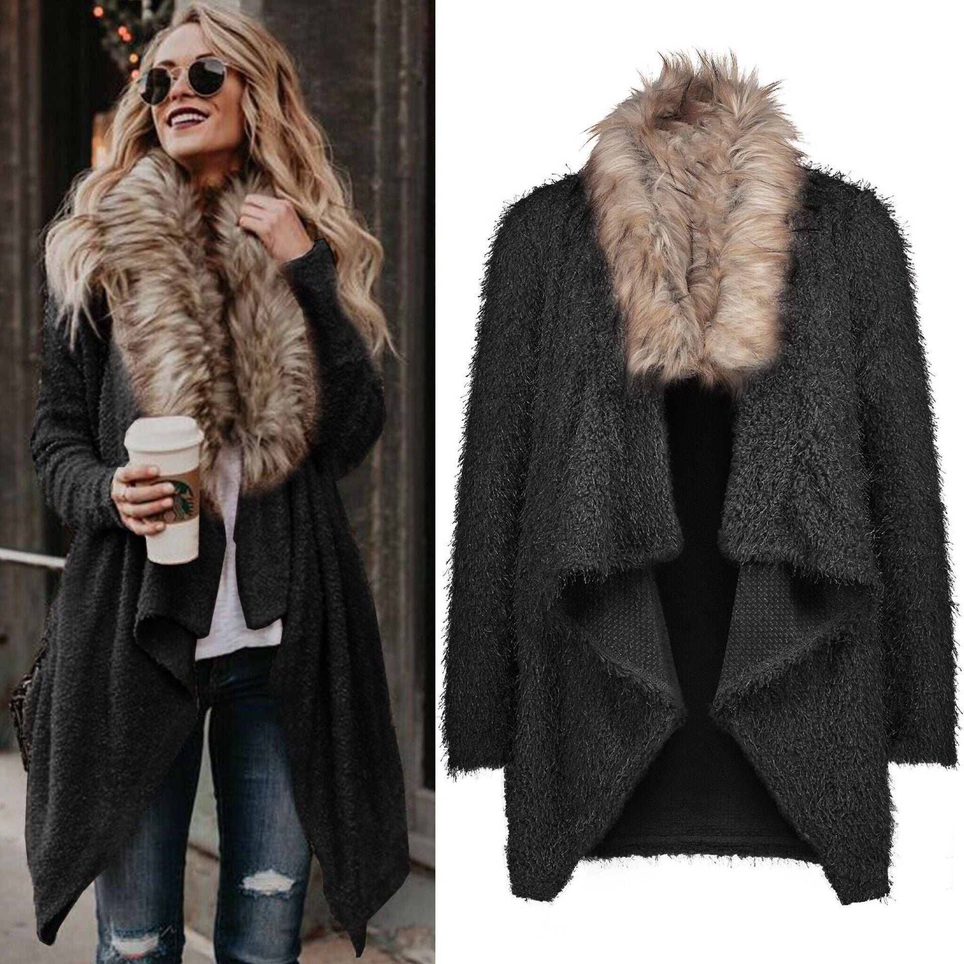 Aspen Faux Fur Collar Cardigan