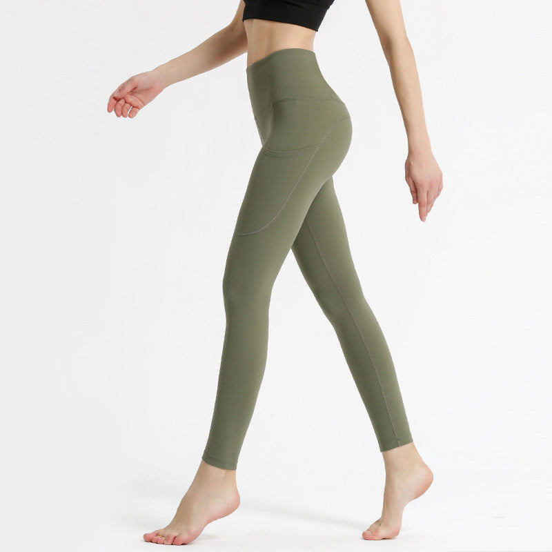 High Waist Moisture Wicking Activewear Leggings with Side Pocket