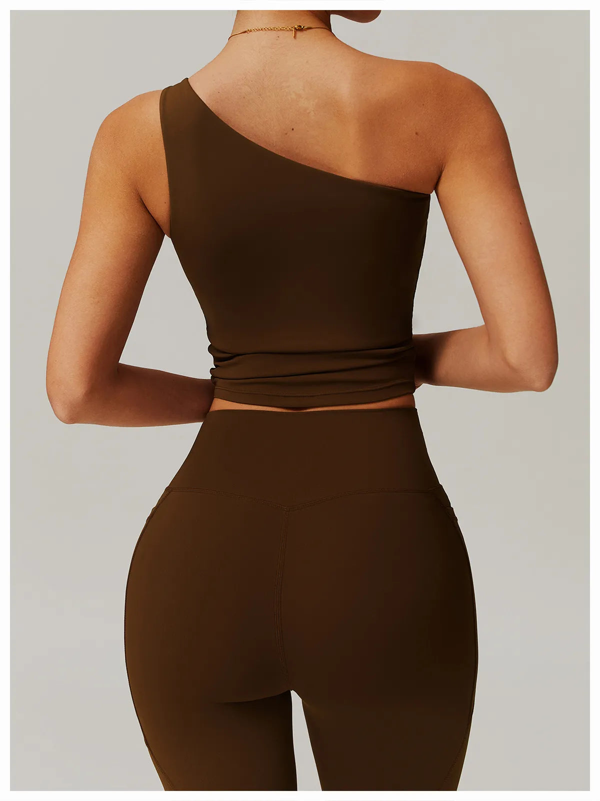 Sculpting One Shoulder Athletic Crop Top for Yoga and Performance Workouts