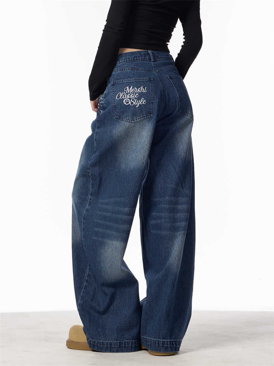 Women's Vintage Embroidered Wide-Leg Jeans