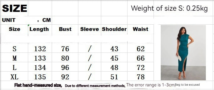 Elegant Solid Color Slim Fit Sheath Midi Dress with Cowl Neck and Seductive Side Slit