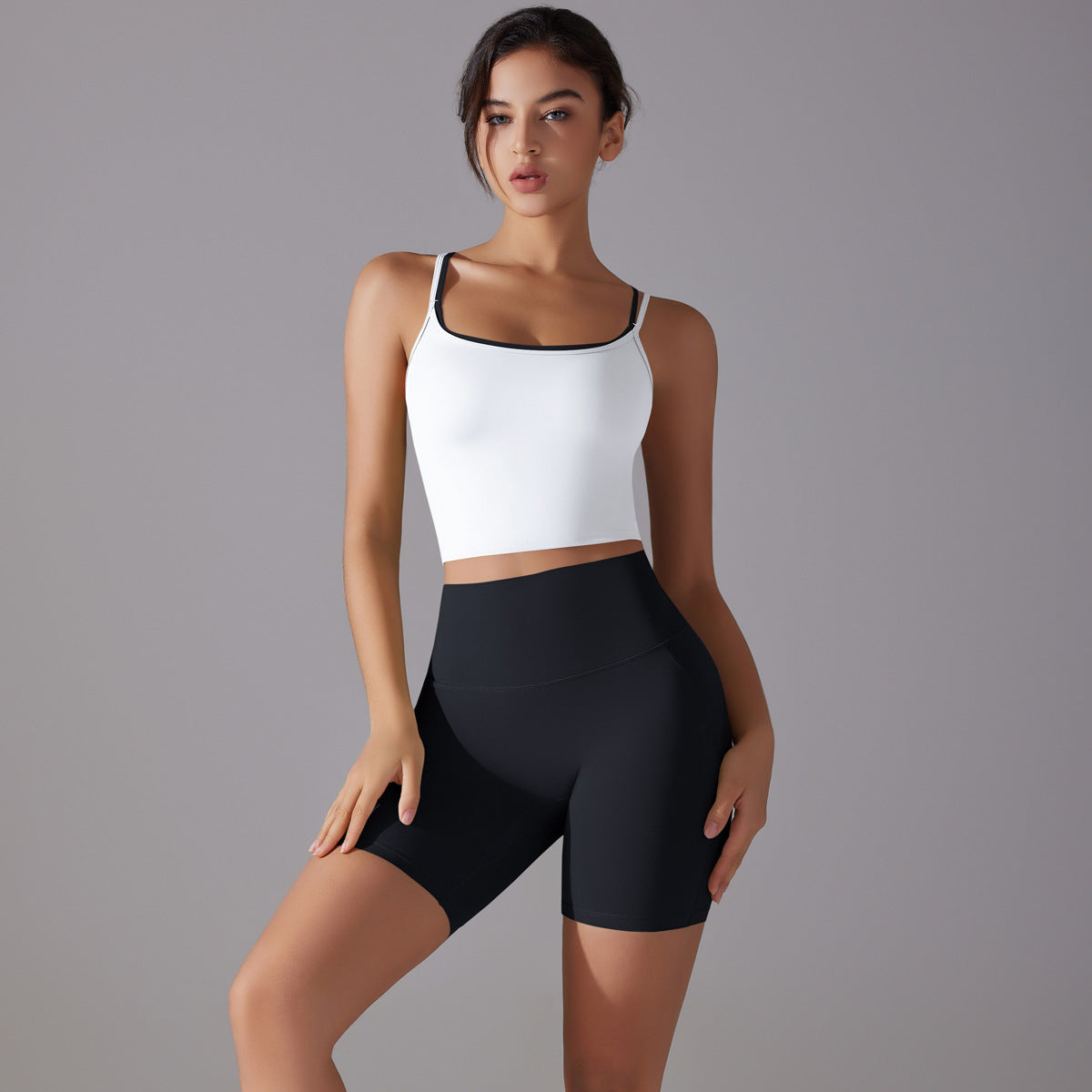 Women's Seamless Activewear Fitness Yoga Crop Top and Biker Shorts Matching Set