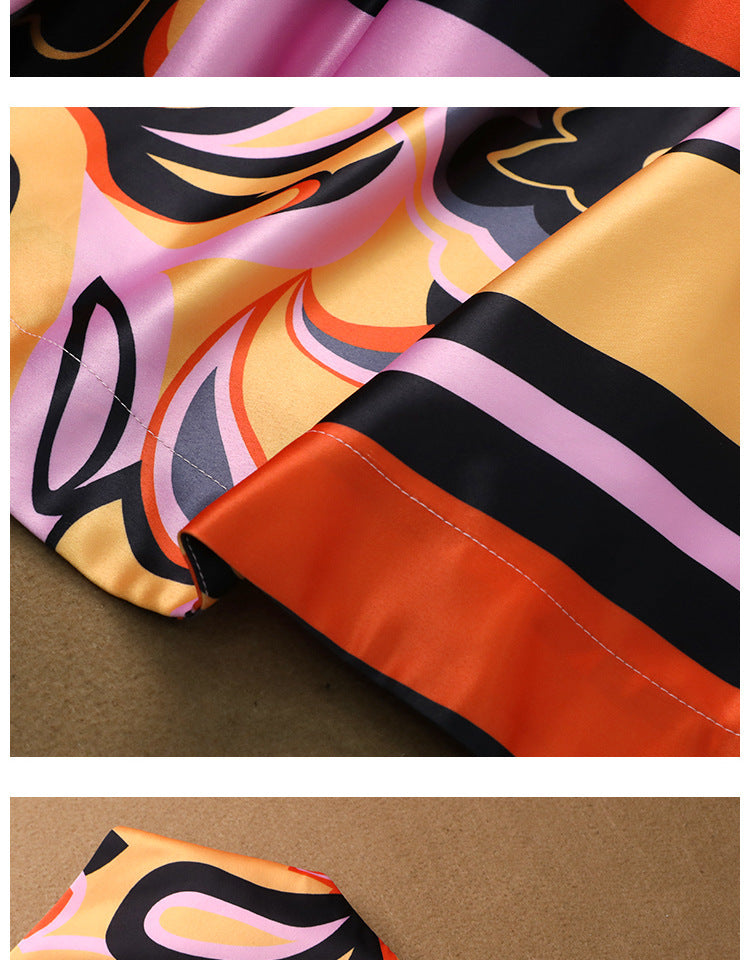 French-style Beautiful Print Slim Waist Dress