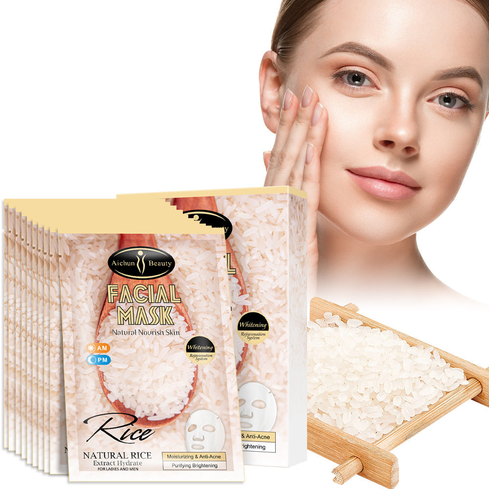 Natural Rice Extract Hydrating Facial Mask - 20Pcs