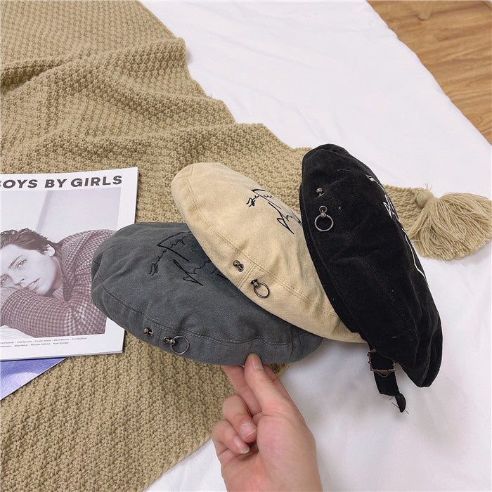 Premium Retro French Embroidered Beret for Women