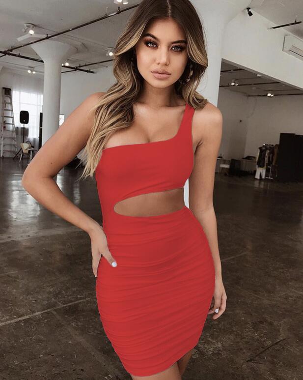 Sleek One-Shoulder Cutout Ruched Mini Dress - Ariana Vogue