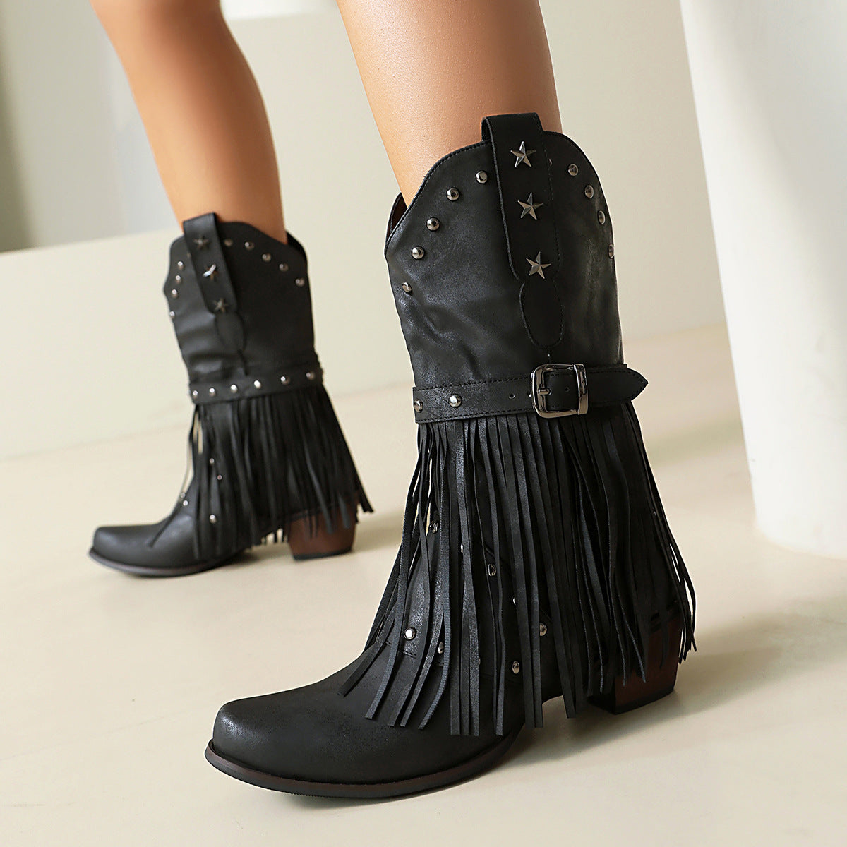 Stella Fringed Western Boots