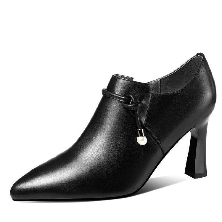 Chic Pointed Toe Chunky Heel Pumps for Women - Everyday Elegance