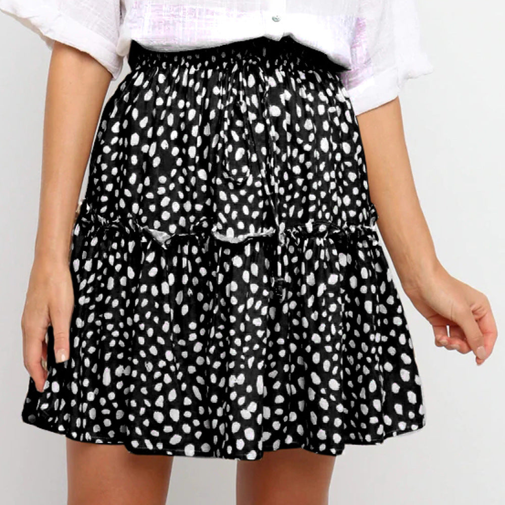High Waist Floral Print Ruffle Hem A-Line Mini Skirt for Summer