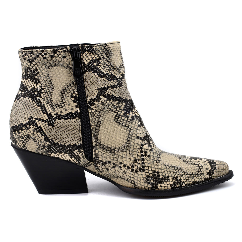Serpent Chic Faux Leather Ankle Boots
