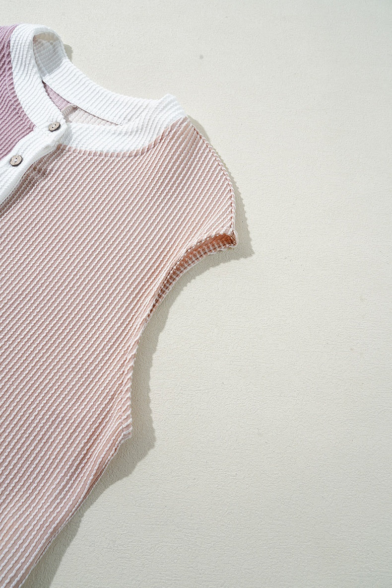 Comfortable Sleeveless Wide Leg Color Block Jumpsuit for Casual Everyday Wear