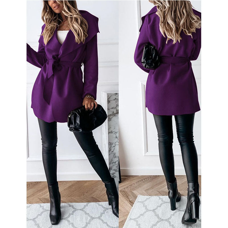 Sofia Belted Waterfall Trench Coat