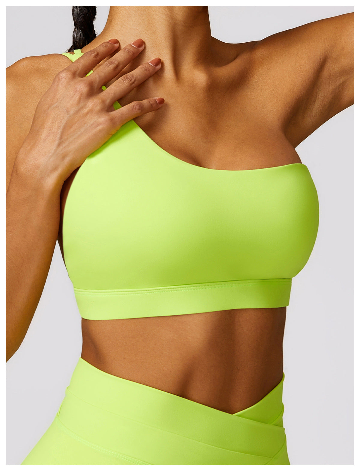Asymmetrical One Shoulder Performance Sports Bra for Yoga and Workouts