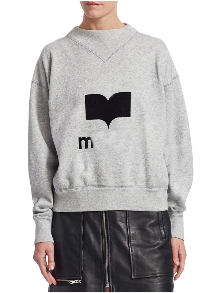 Comfortable Loose Fit Korean Style Cotton Graphic Sweatshirt