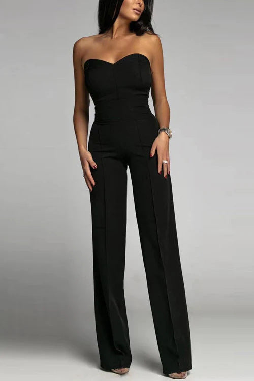 Elegant Strapless Wide Leg Jumpsuit for Women