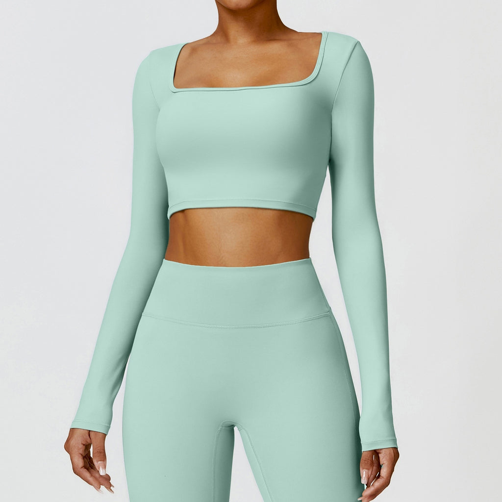 Women's Brushed Long Sleeve Yoga & Gym Crop Top