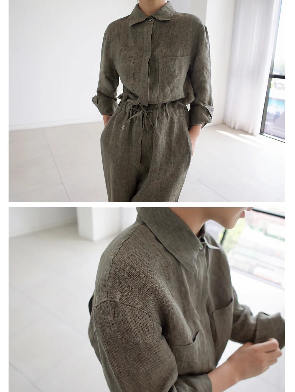 Comfortable Everyday Long Sleeve Wide Leg Jumpsuit for Women