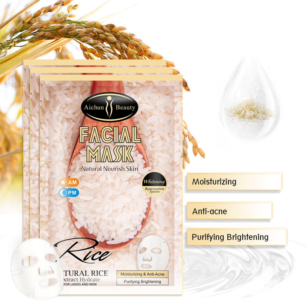 Natural Rice Extract Hydrating Facial Mask - 20Pcs