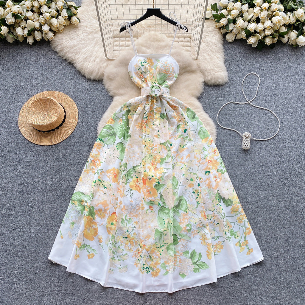 Elegant Floral Strapless Maxi Dress for Sunny Days and Special Occasions