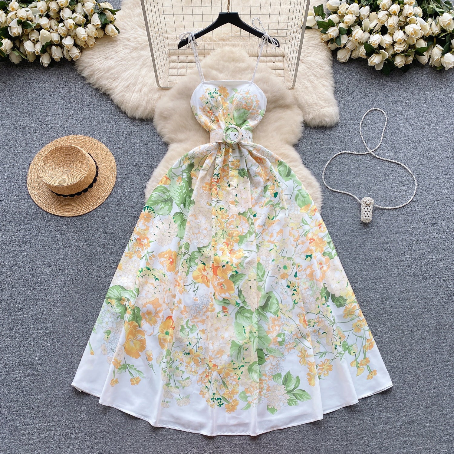 Elegant Floral Strapless Maxi Dress for Sunny Days and Special Occasions