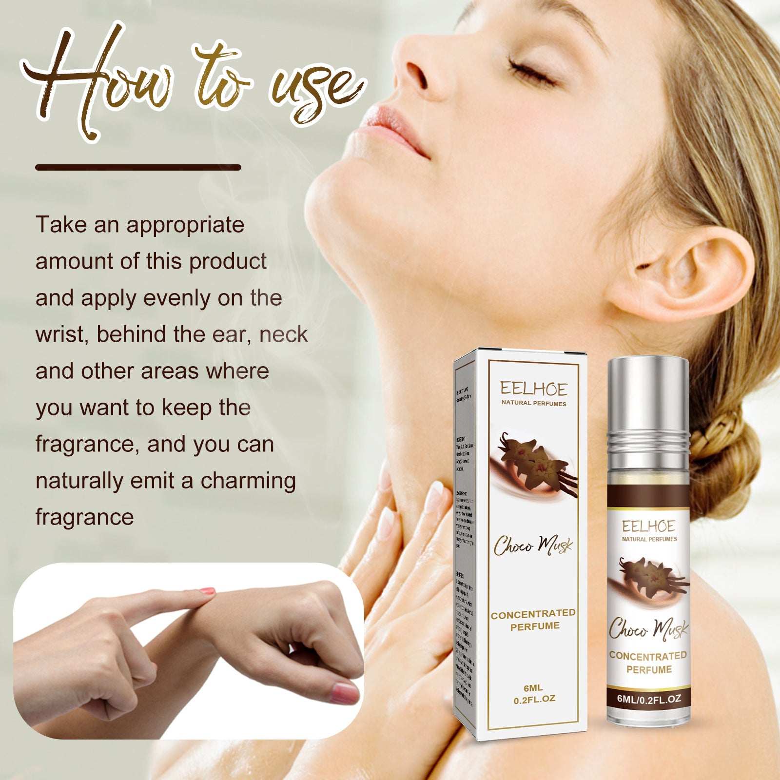 5 PCS Choco Musk Portable Concentrated Perfume Oil 6ml