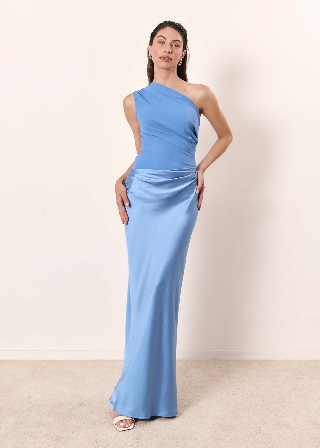 Women's One-Shoulder Dress - Backless Bodycon Maxi Gown
