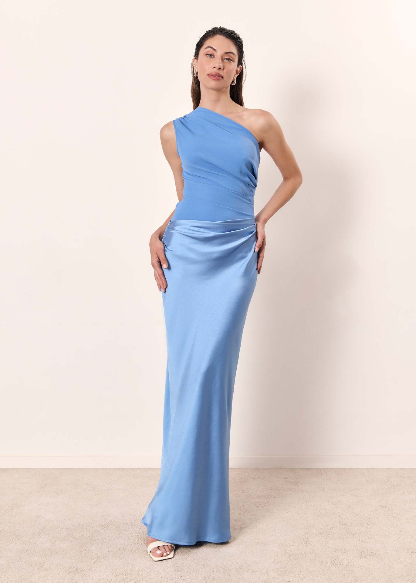 Women's One-Shoulder Dress - Backless Bodycon Maxi Gown