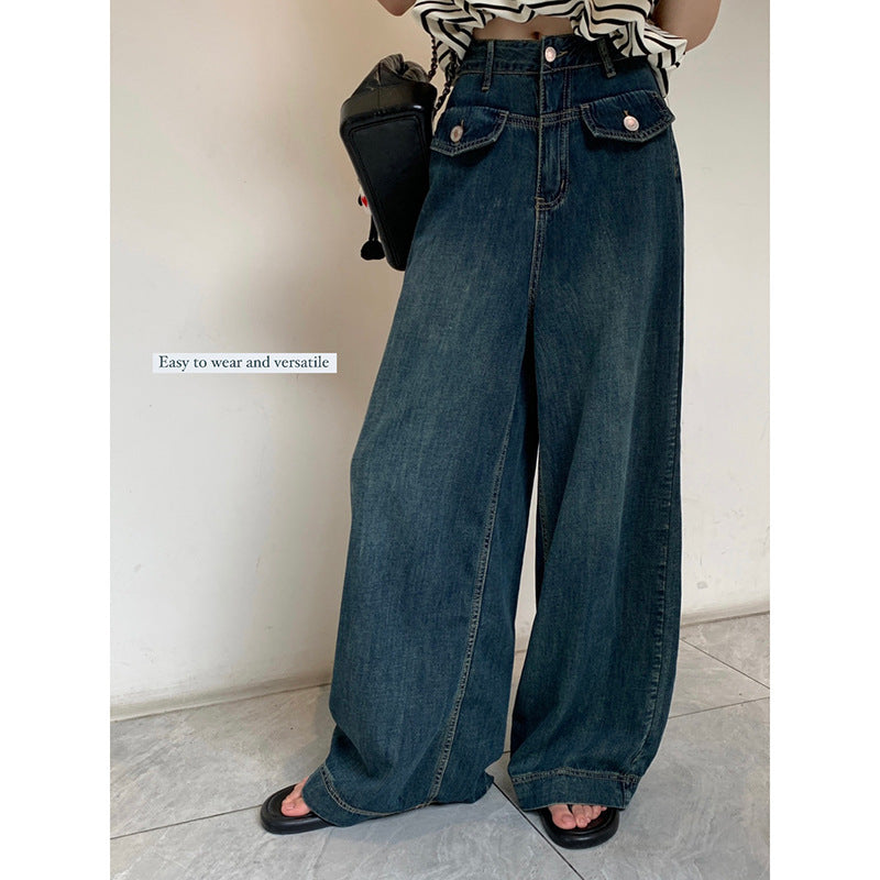 Women's Retro High Waist Wide Leg Jeans