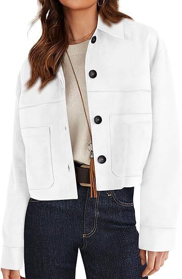 Chic Faux Suede Cropped Jacket Perfect for Effortless Casual Autumn Style