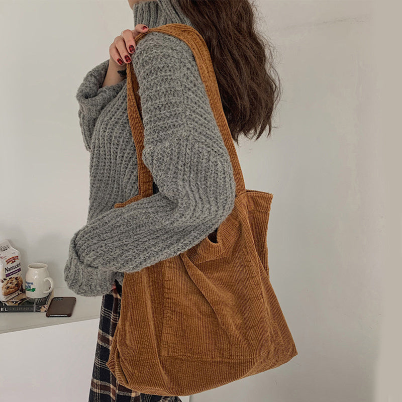 Cozy Corduroy Tote Bag - Spacious & Stylish