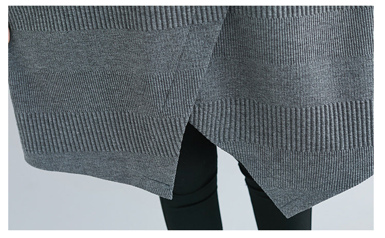 Comfortable Relaxed Fit Turtleneck Short Sleeve Irregular Hem Tunic Dress