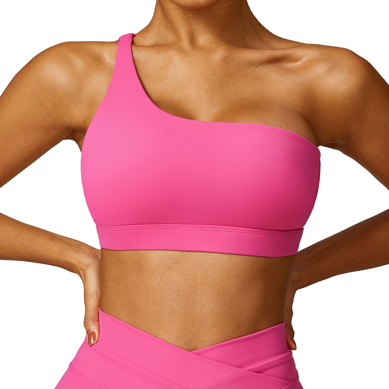 Asymmetrical One Shoulder Performance Sports Bra for Yoga and Workouts