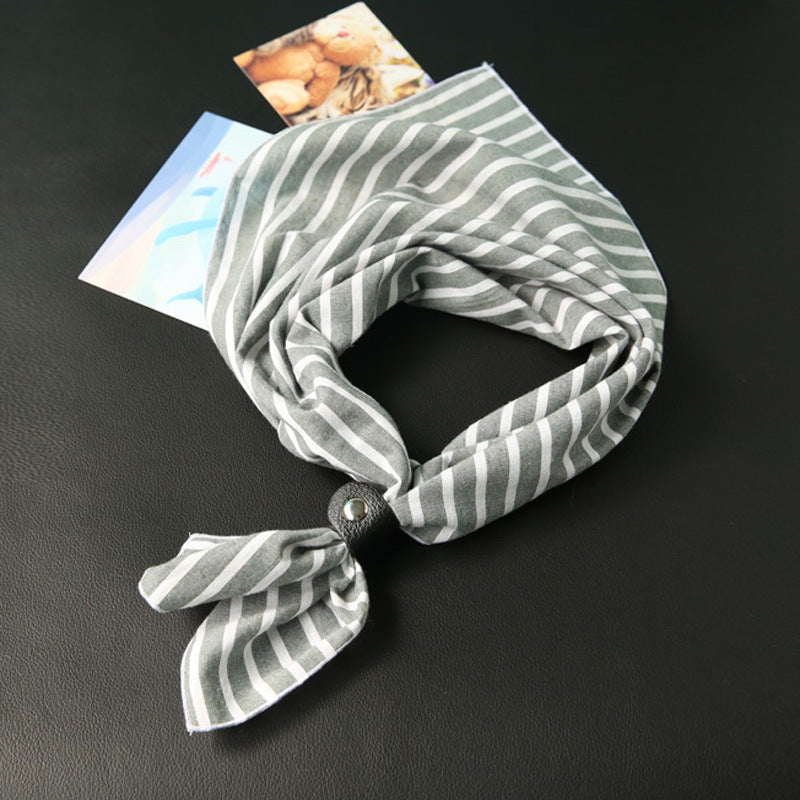 Elegant Women's Cotton Square Scarf - Bird Print