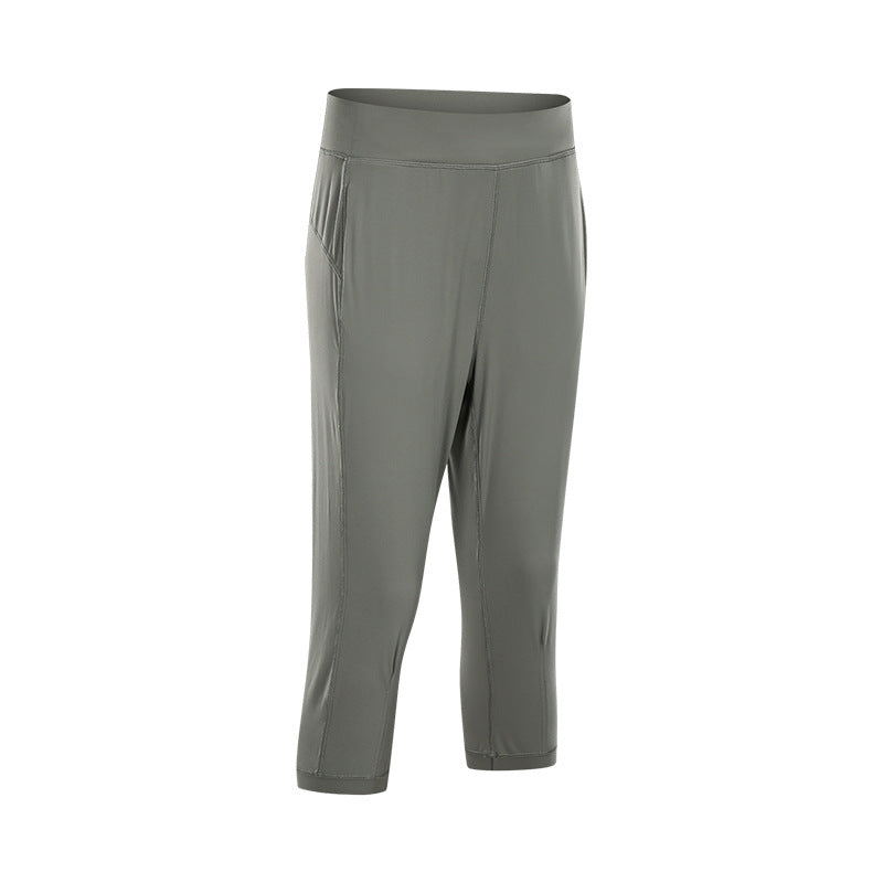 Ariana Vogue Breathable Stretch Cropped Active Pants with Pockets