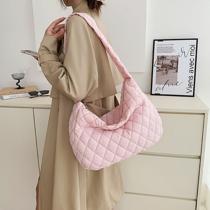 Chic Quilted Puffer Crossbody Bag for Women - Stylish Shoulder Handbag
