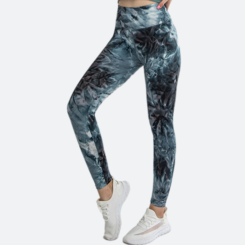 High Waisted Tie Dye Printed Elastic Running and Fitness Yoga Leggings