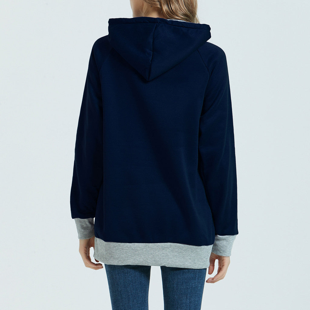 Cozy Cotton Blend Casual Hooded Sweatshirt with Functional Pockets and Drawstring