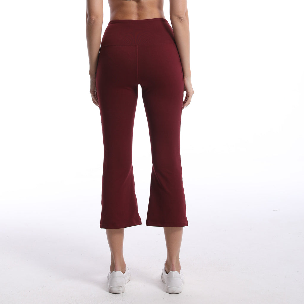 Excellent Nude Feel Cropped Yoga Leggings with Pockets & Hip Lift