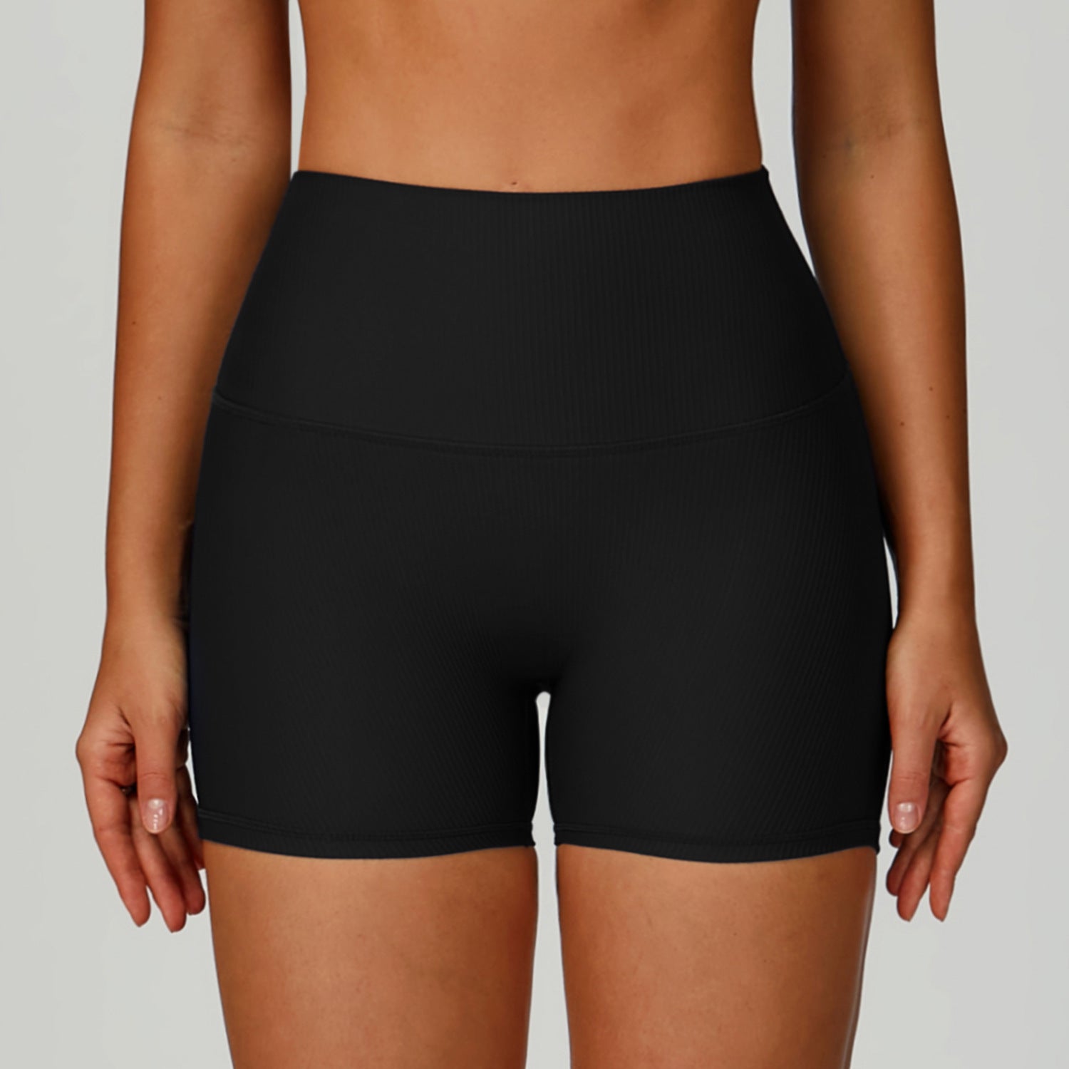 High Waist Ribbed Sculpting Yoga Shorts for Enhanced Performance