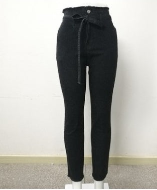 High-Rise Raw Edge Wide Leg Jeans