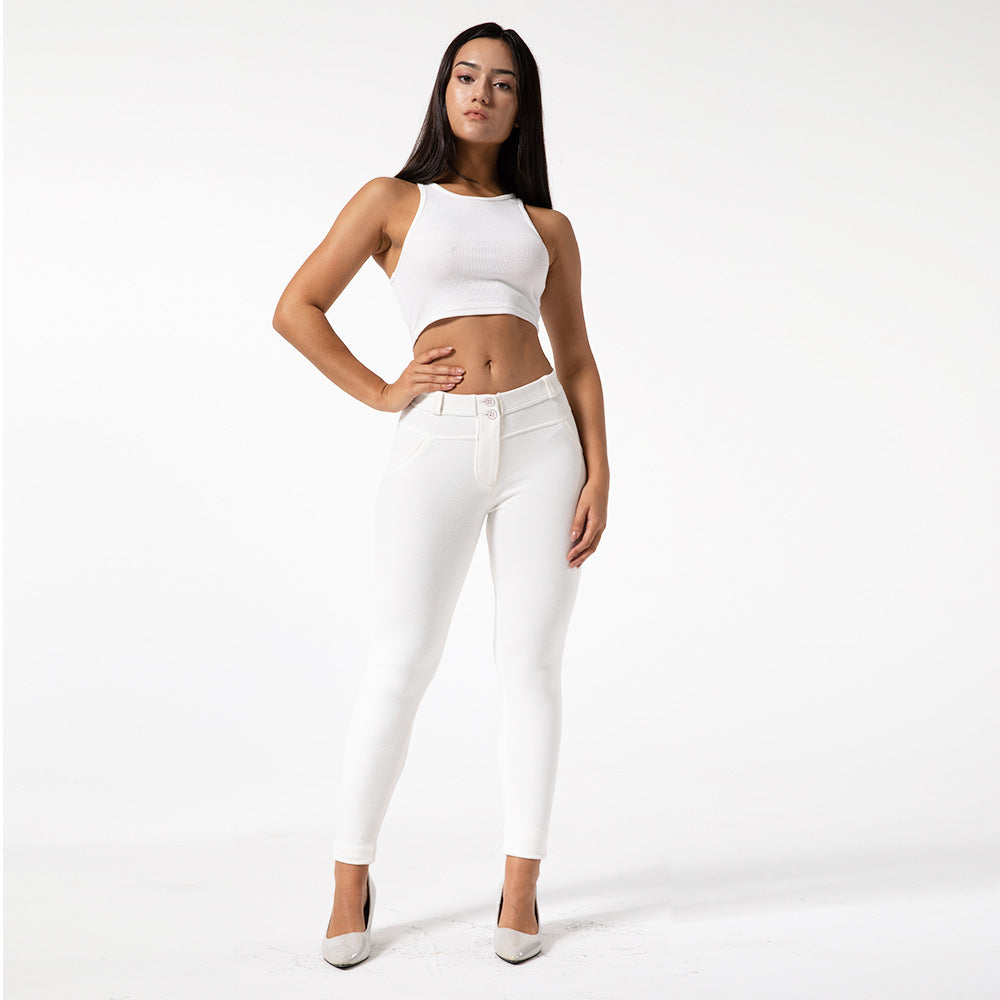 Women's High Waisted Sculpting PU Leather Leggings