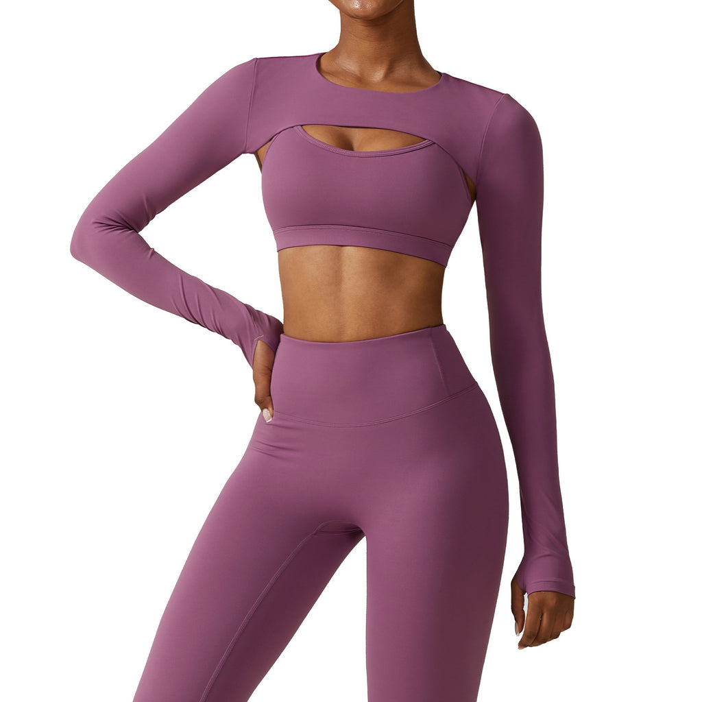 Seamless "Nude Feel" Long Sleeve Workout Top with Cutout