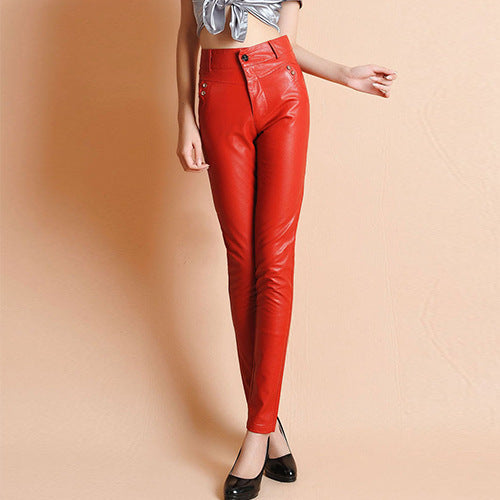 Sleek High Waist Faux Leather Leggings for a Chic Modern Look